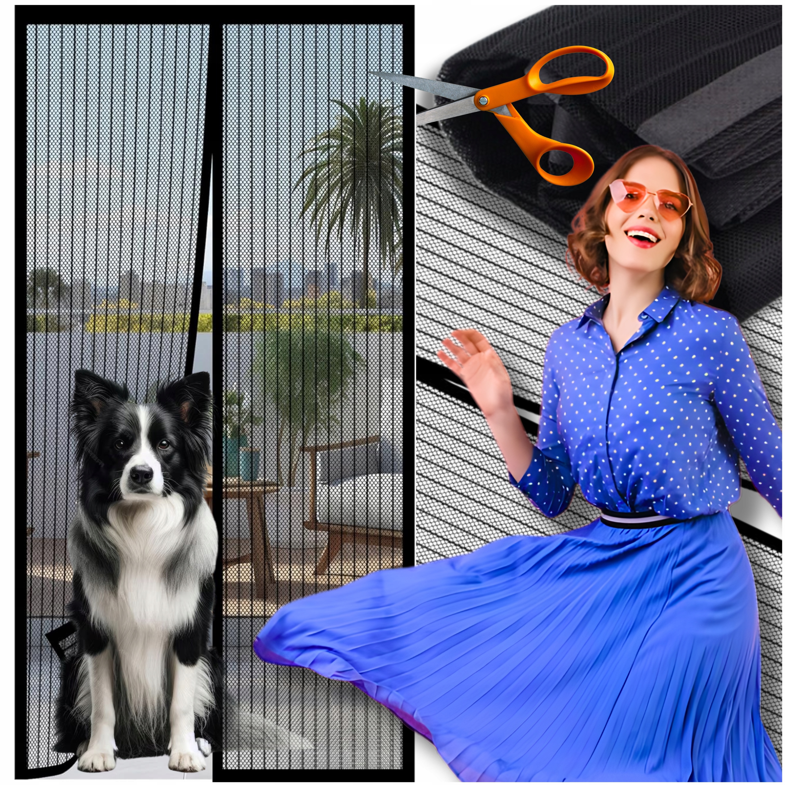 MOSKITIERA NA DRZWI MAGNETYCZNA 80/90/100x210/220 NA BALKON BARDZO MOCNA