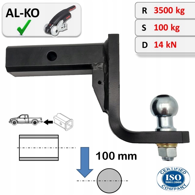 Adaptér Usa na ťažné zariadenie Usa 51x51 mm (-100 mm) pre Gmc Yukon III 2007 – 2014