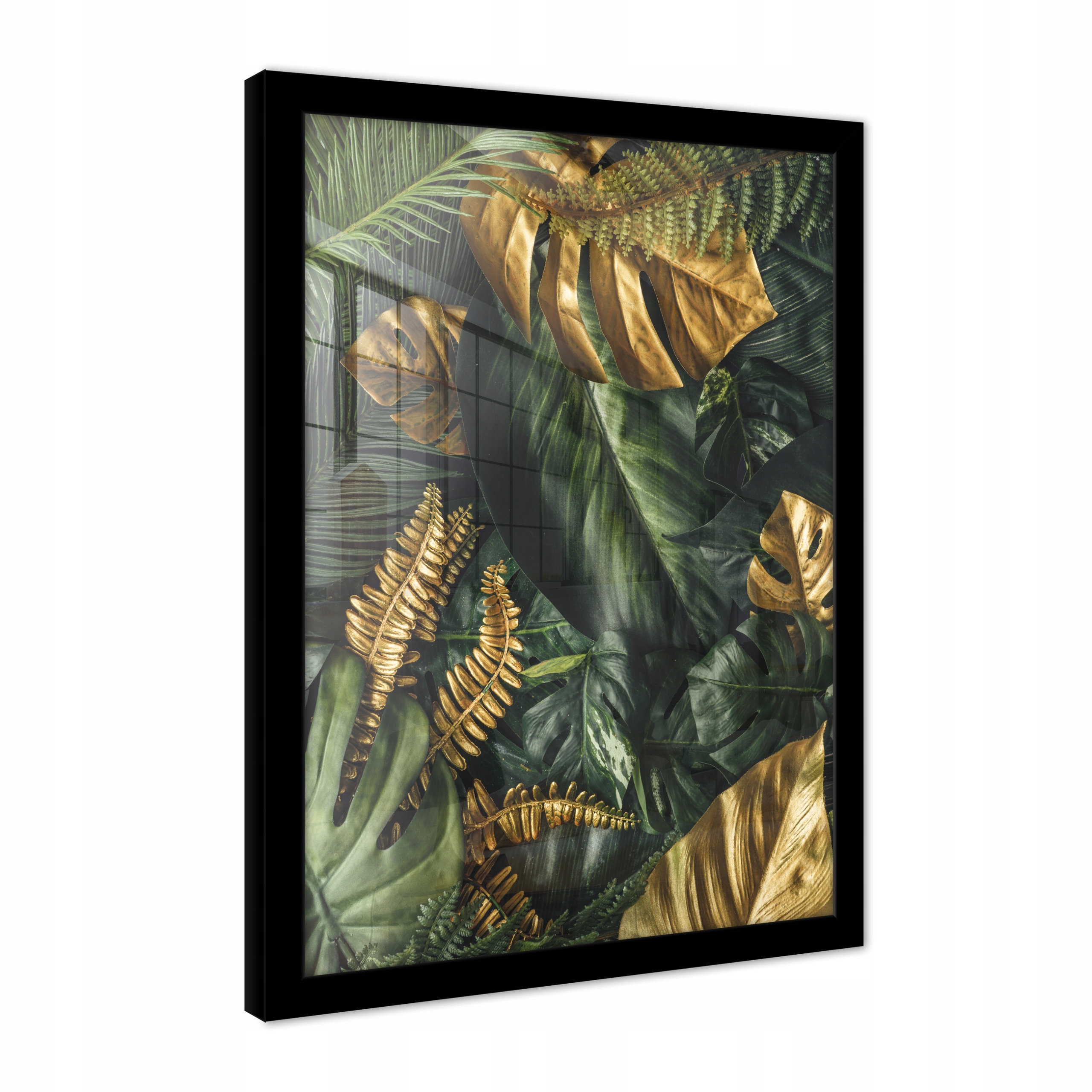 Obraz Listy Monstera Zlato Zelená Příroda Moderní Plakát V Rámu 70x50