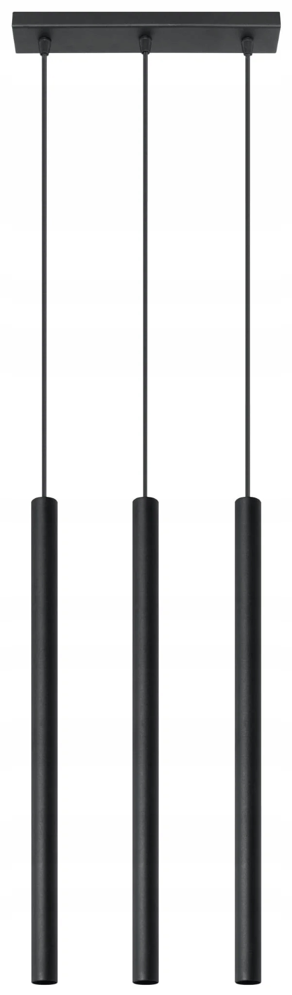 Závěsná lampa trojitá černá 3 tuby 50 cm nad stůl ostrovní lišta Sollux