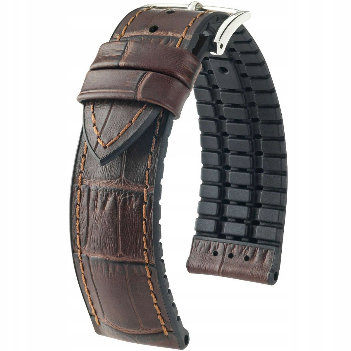 Hnědo-černý kožený opasek 22 mm Hirsch Paul 0925028210-2-22 (XL)
