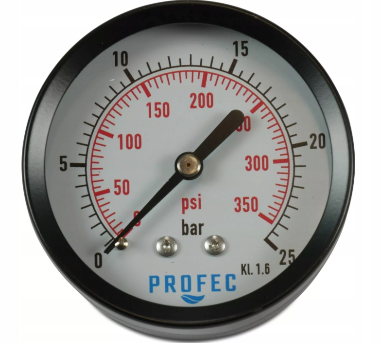 PROFEC Manometr, suchy 0 - 25 bar 1/4"