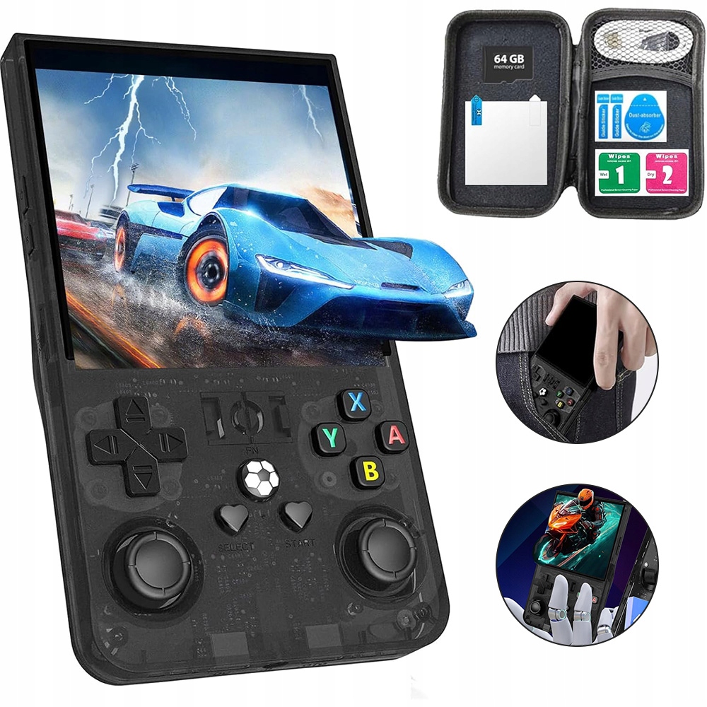 PRZENOŚNA KONSOLA R36MAX RETRO EMULATOR 3D JOYSTICK 4 CALI