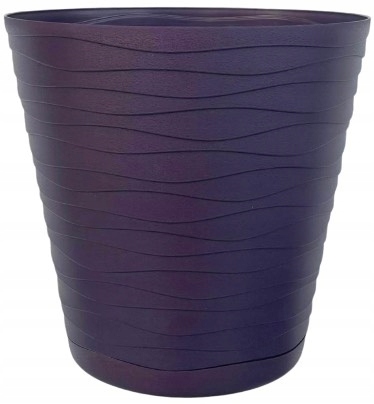 Doniczka z podstawką TEDI śr 25 cm ŚLIWKOWA