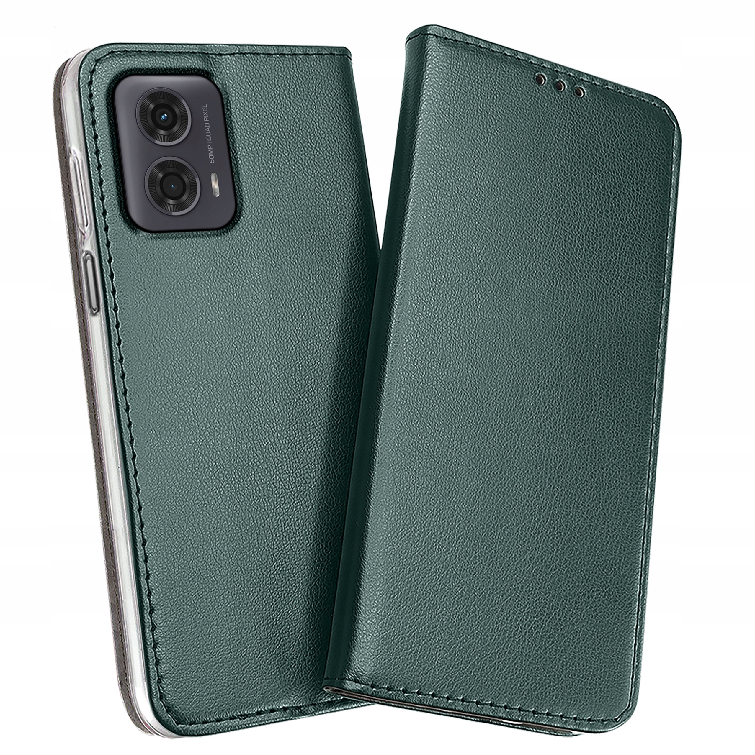 ETUI SKÓRZANE do MOTOROLA MOTO G24|G04 MAGNETYCZNE BOOK CASE TOKRA SZKŁO 9H Kolor bordowy