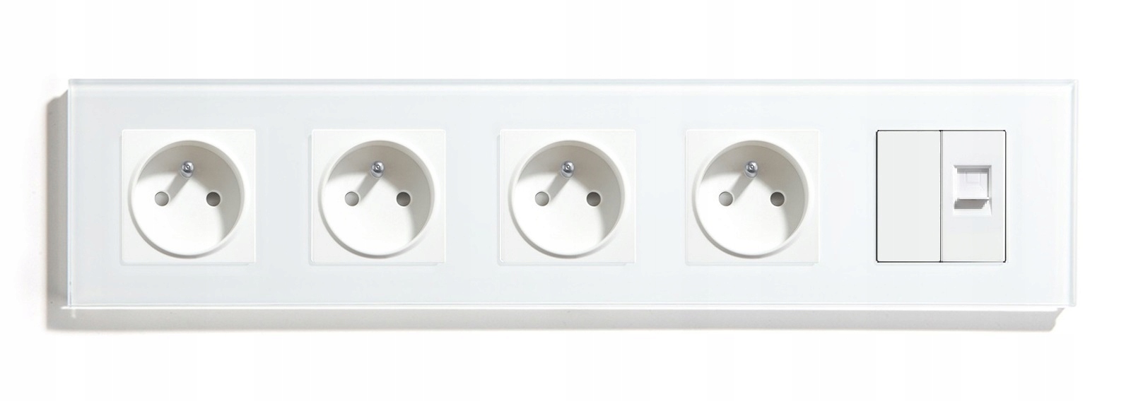 Elektrická Skleněná Zásuvka 5 Plechovek Kontakt 16A 370 mm RJ45 Internet