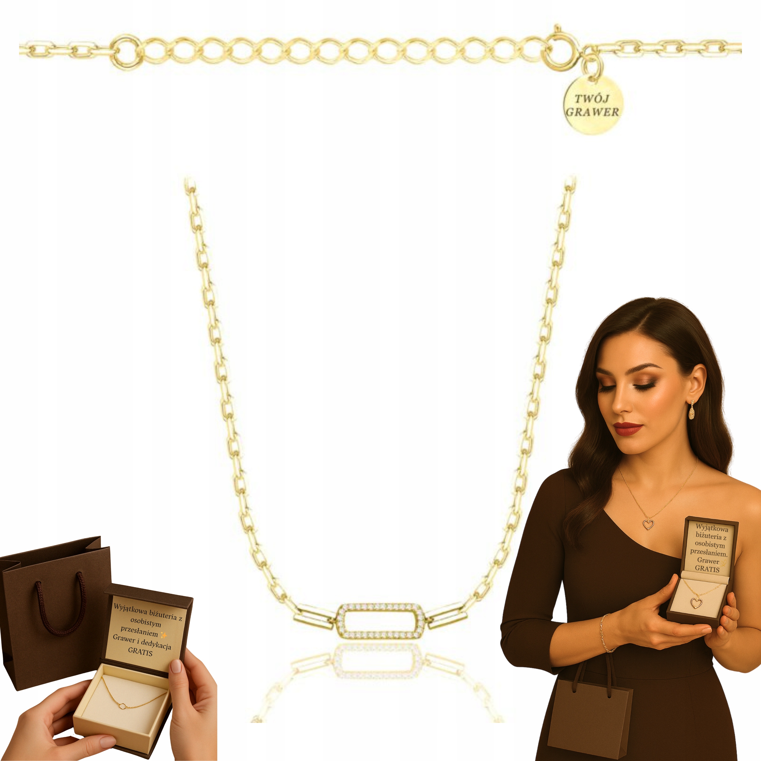 Zlatý Řetízek Na Svátek Matek Zirkony Pr. 585 925 Gravírování