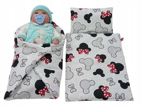 POŚCIEL DLA LALEK ROŻEK/BECIK, KOŁDERKA, PODUSZKA DO WÓZKA ŁÓŻECZKA KOŁYSKI