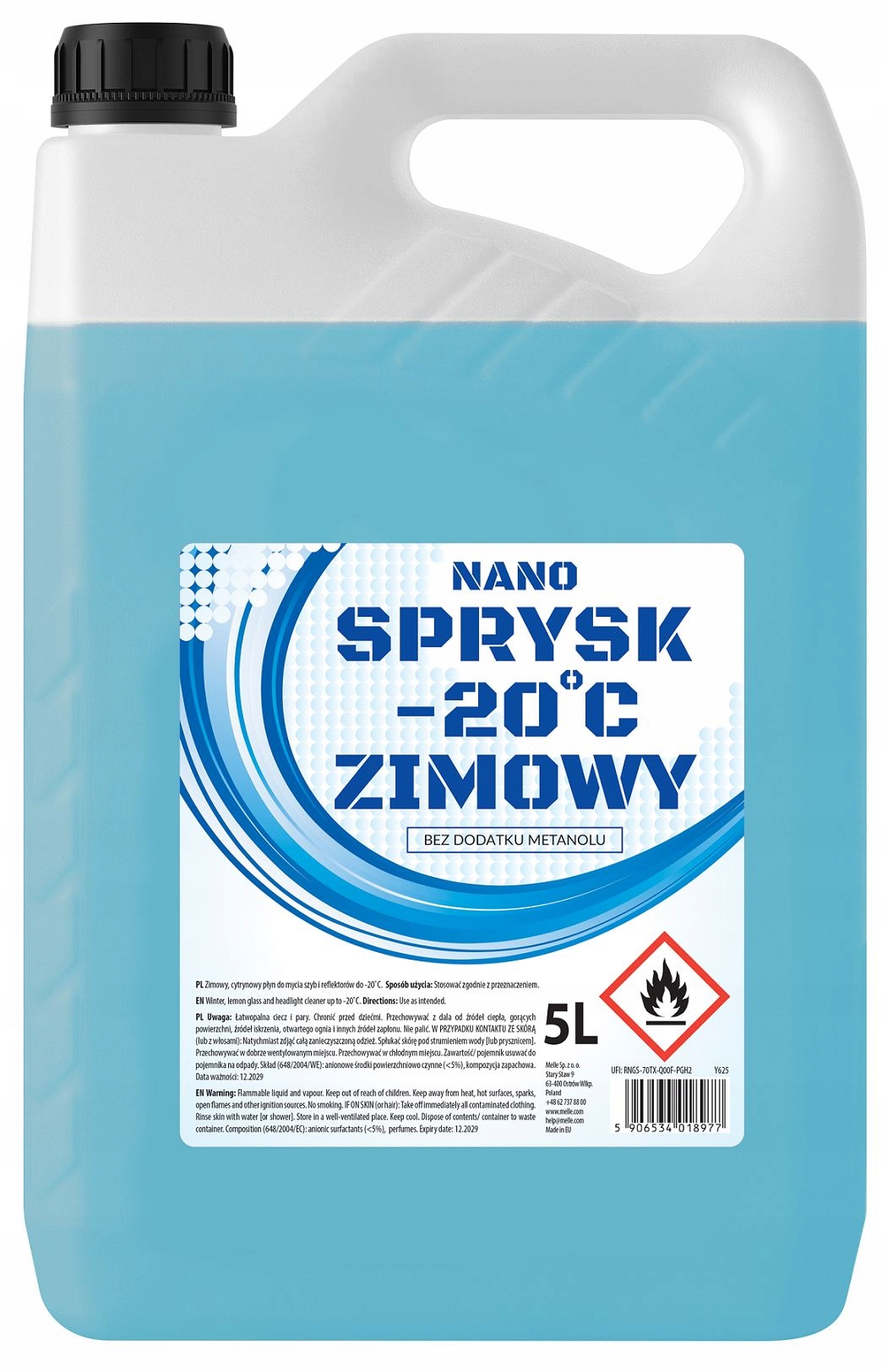 K2 Zimowy Płyn do Mycia Szyb i Reflektorów Nano Sprysk -20°C 5L