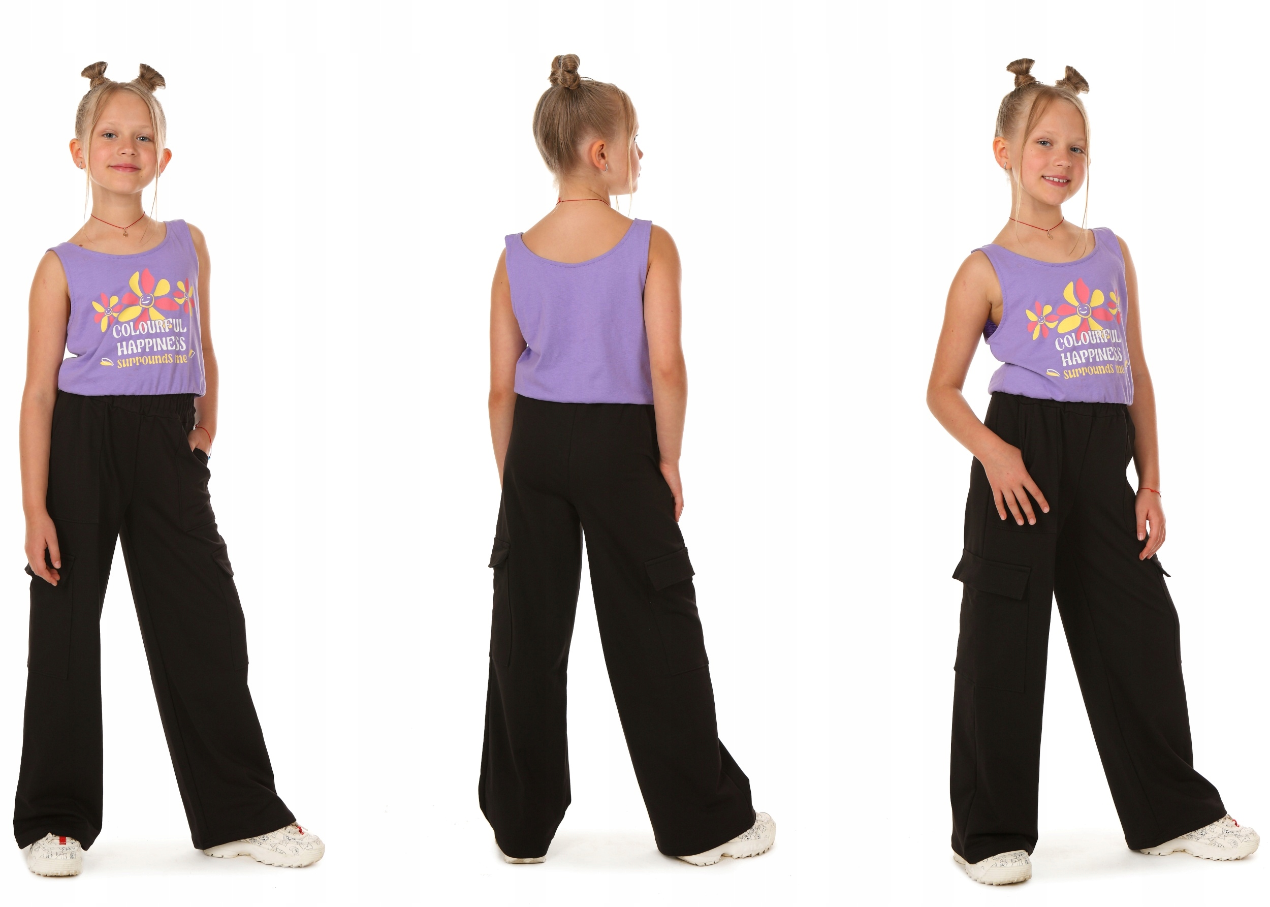 OCIEPLANE BOJÓWKI Szerokie spodnie WIDE LEG roz.140 Prod.PL Wiek dziecka 8 lat +