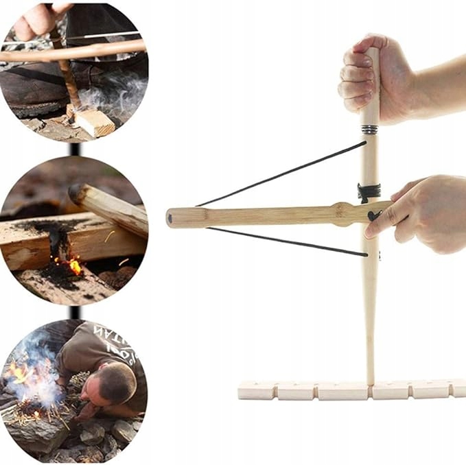 WIERTŁO ŁUKOWE OGIEŃ KRZESIWO ZAPAŁKI ROZPALANIE OGNIA SURVIVAL OGNISKO Cechy dodatkowe składane