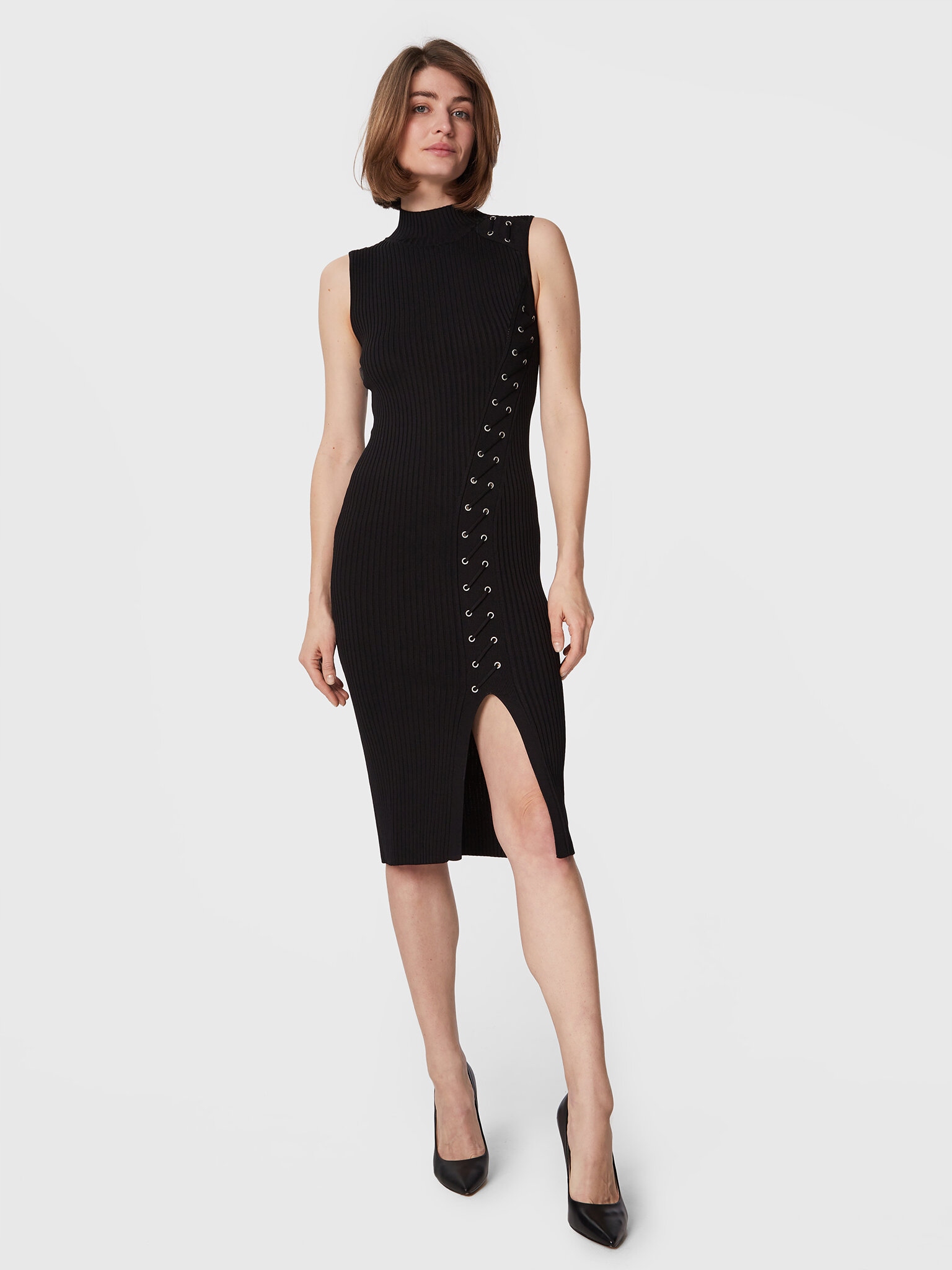 Guess Sukienka dzianinowa W3RK40 Z2U00 Czarny Slim Fit