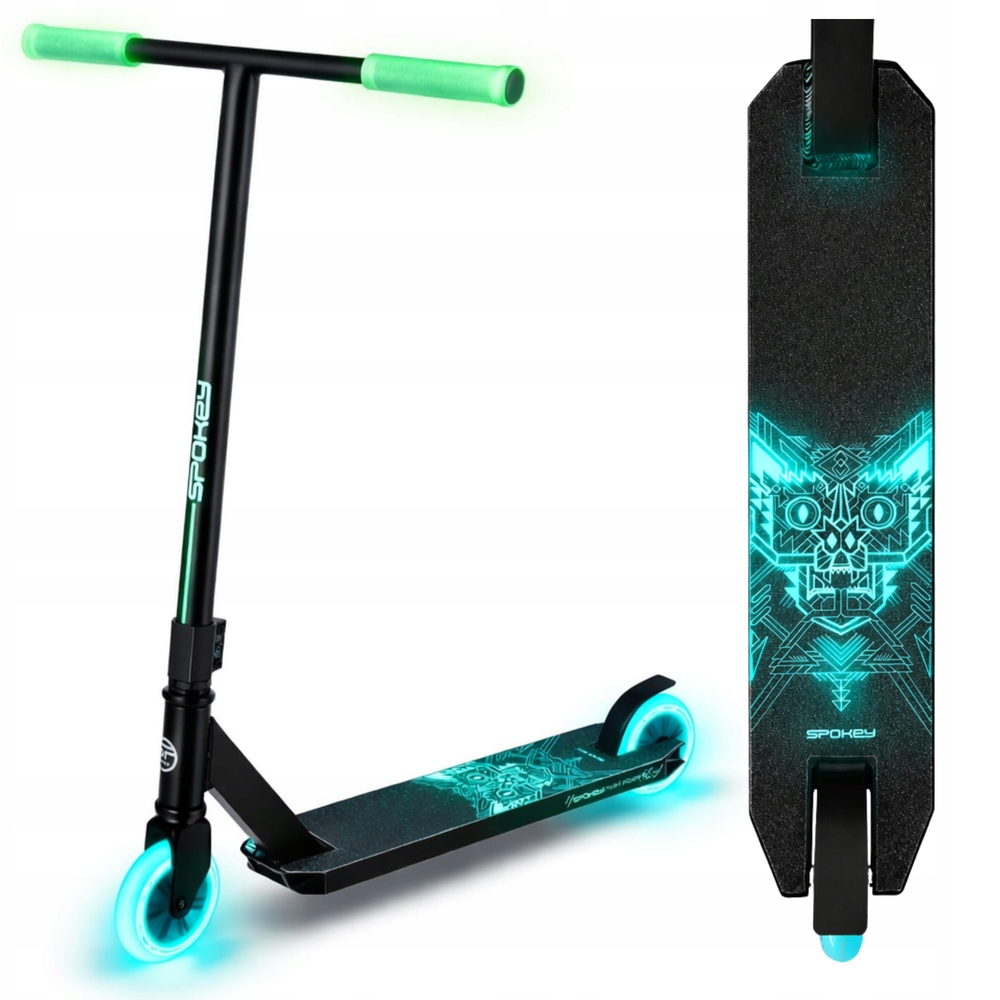 Freestyle Koloběžka Stunt Freestyle svítící ve tmě Kolečka 100 mm ABEC-7