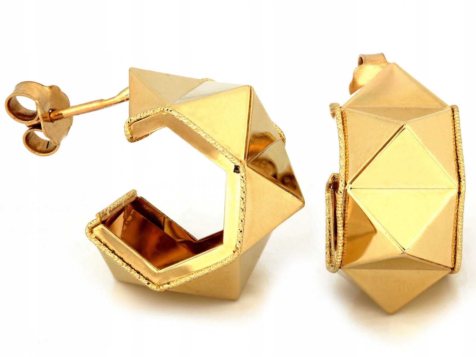 Dámské náušnice ze zlata 585, moderní diamantové tyčinky 4.85g 14kt