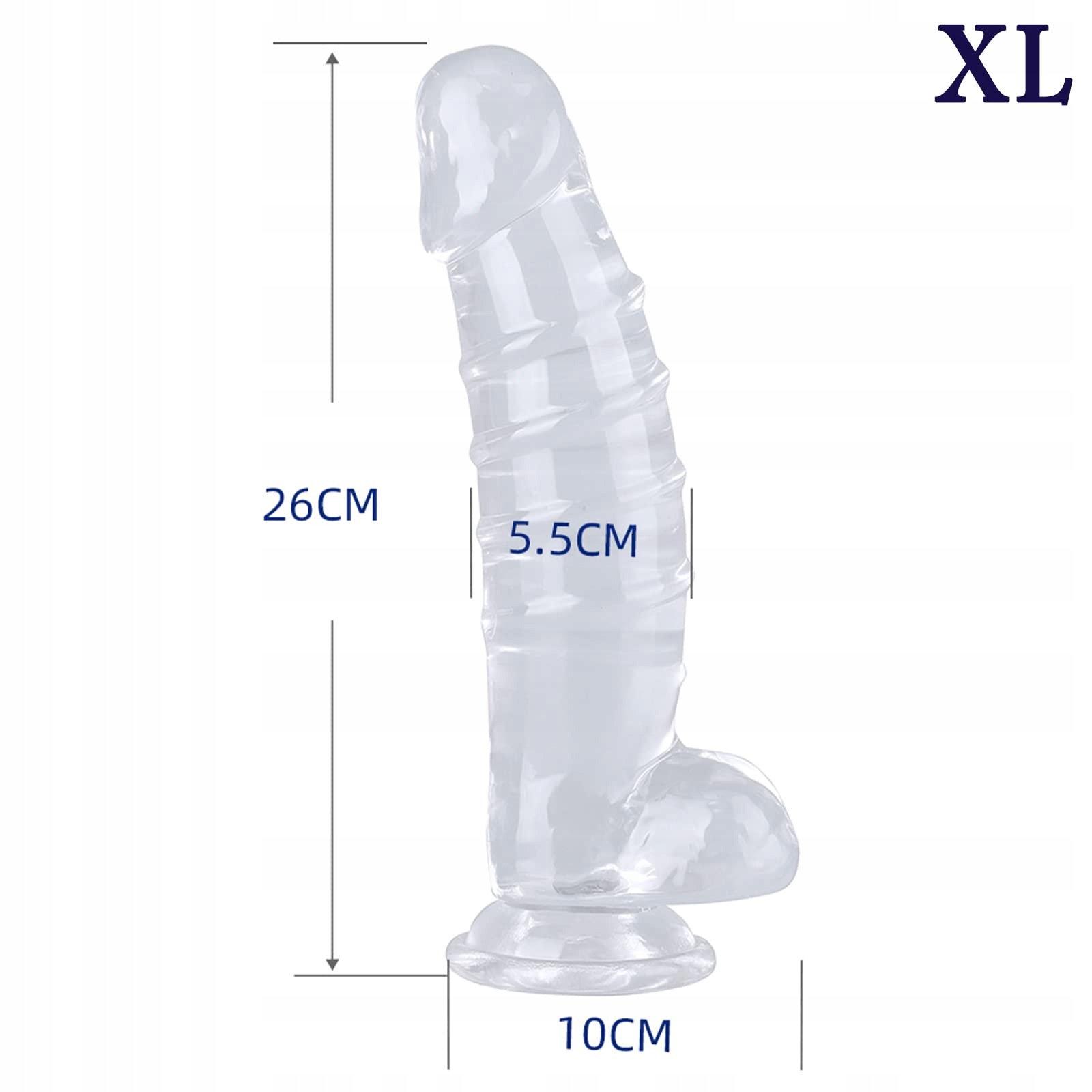 BDSMLOVE XL Dildo Przezroczysty Z Przyssawką Analny Duży Sex Zabawka — miniatura 4