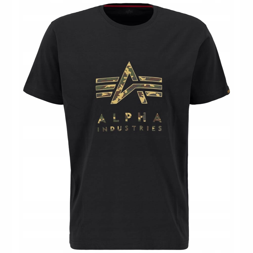 Tričko bavlněné tričko Alpha Industries Camo Puff Print Black S