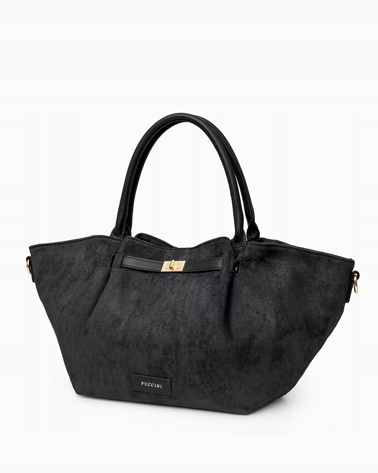 Dámská shopper kabelka z ekologického semiše černá Puccini BK1261005D-1