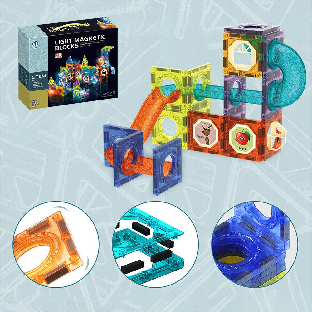 KLOCKI MAGNETYCZNE KONSTRUKCYJNE ŚWIECĄCE 75EL Rodzaj zestaw
