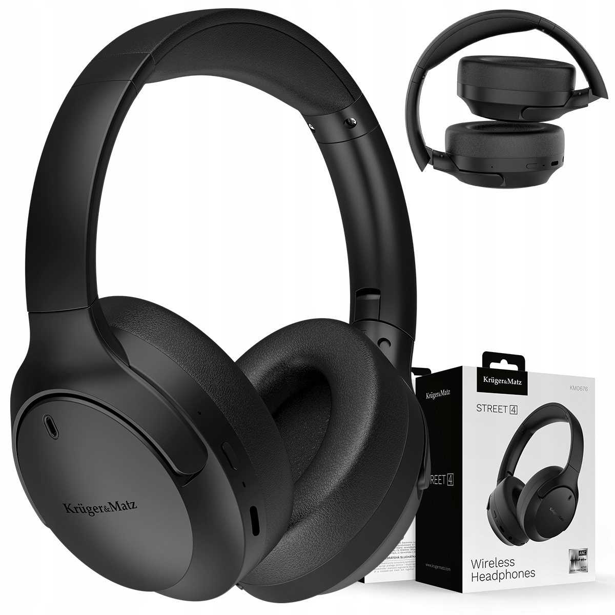 Kruger&Matz Street 4 Bezdrátová sluchátka do uší s Anc Bluetooth 5.4