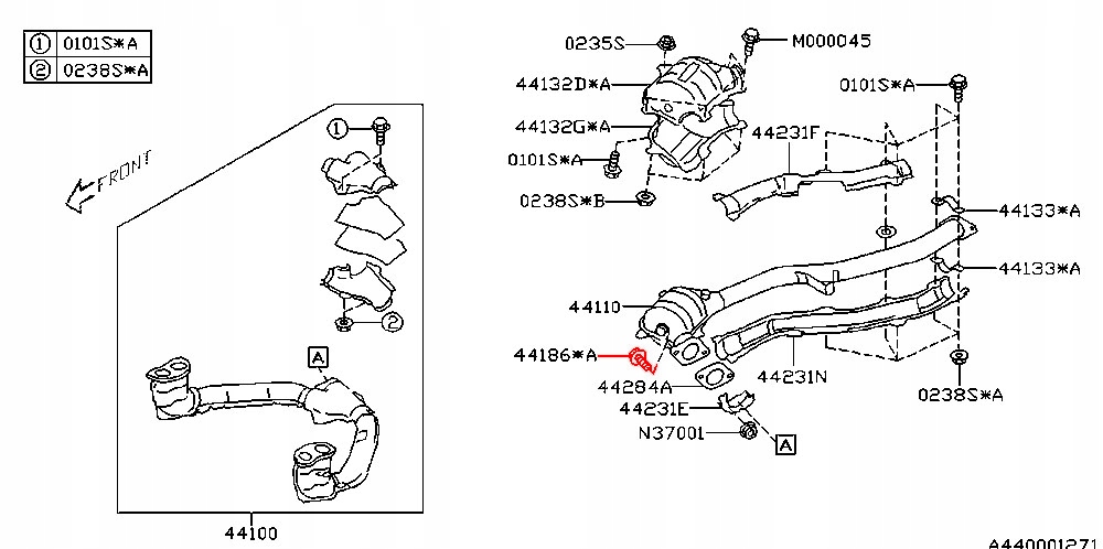 SUBARU ŚRUBA SZPILKA WYDECHU UKŁADU WYDECHOWEGO Producent części Subaru OE