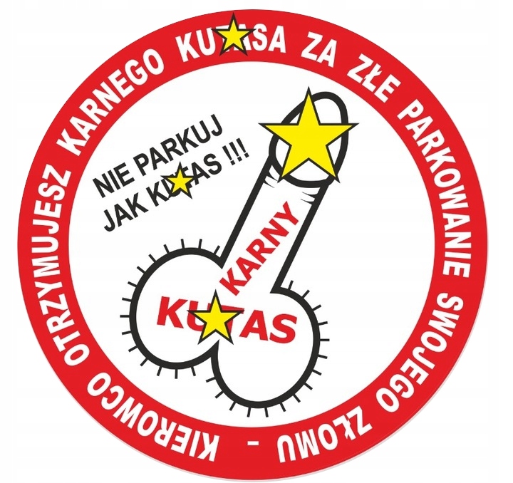 

10 szt naklejki Karny Kutas parkowanie sąsiada