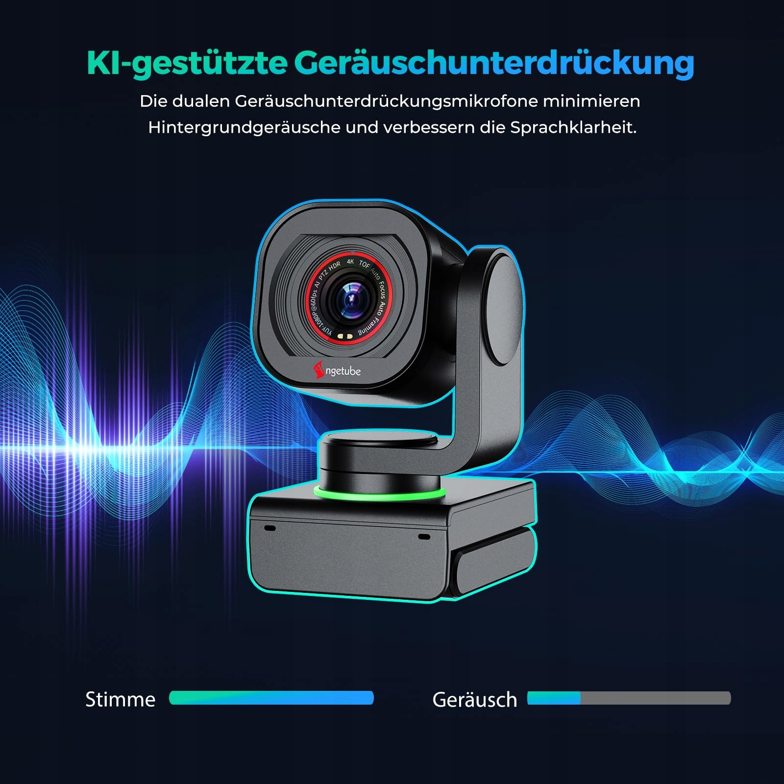 ANGETUBE 4K Kamera z AI, USB 3.0, PTZ, Dual Mikrofony, Autofokus HDR — miniatura 7