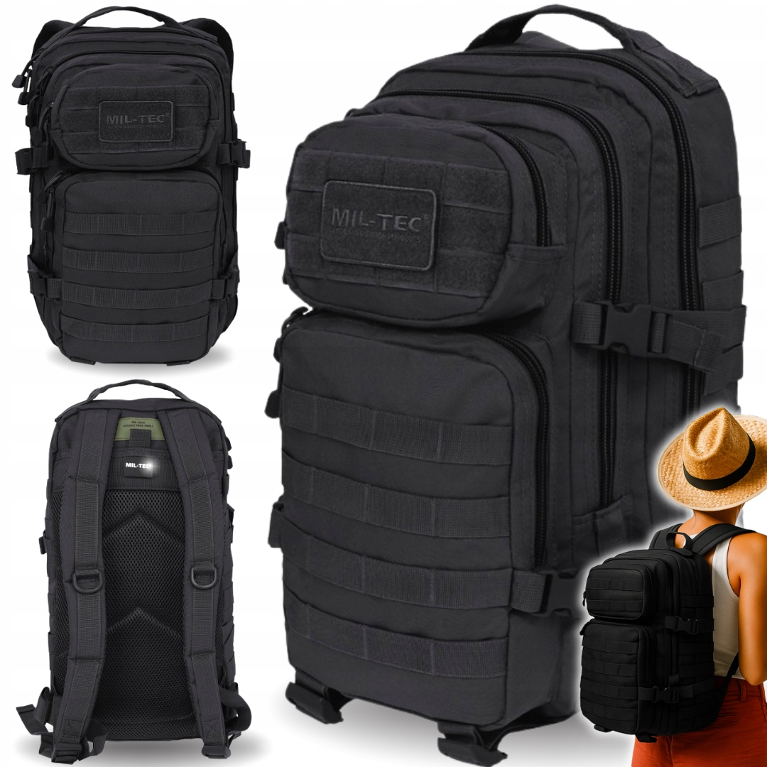 Mil-tec Plecak Wojskowy Czarny 20L Small Assault System Molle