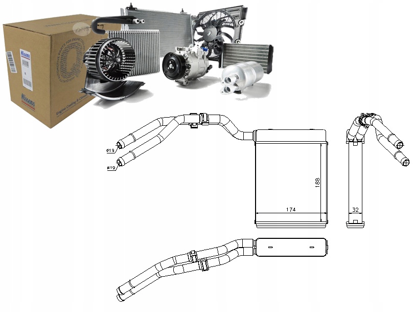 71773 - ОБОГРЕВАТЕЛЬ (174X188X32) FORD GALAXY MONDEO IV S-M