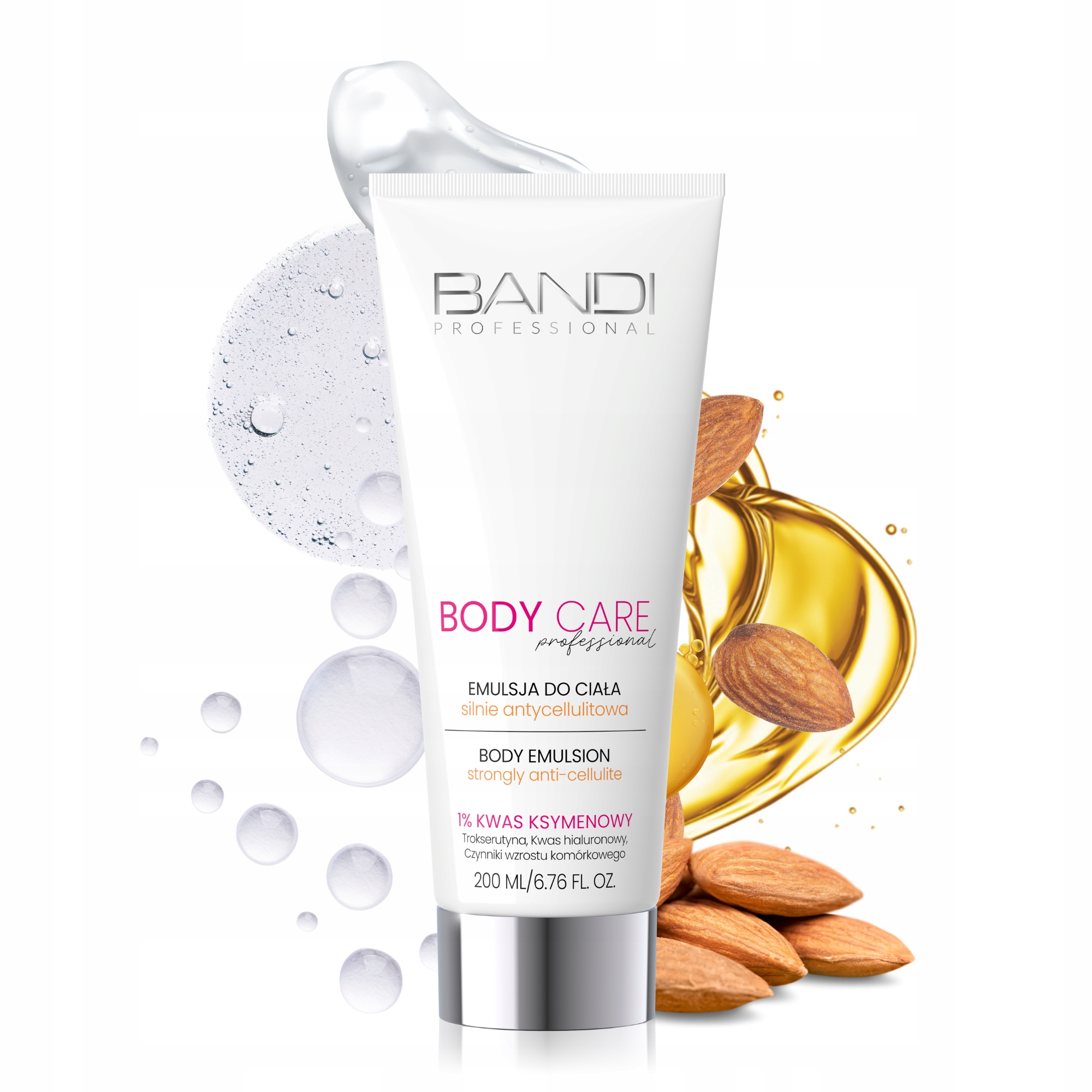 Bandi emulsja do ciała redukcja cellulitu, lżejsze nogi, Olej Migdałowy