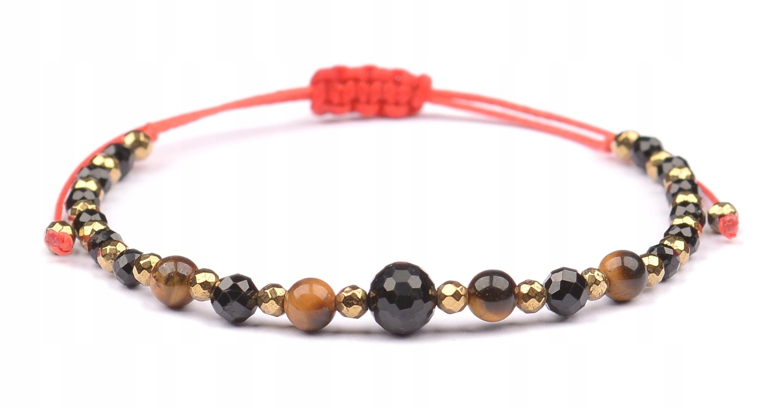 Bransoletka celebrytka czarny Turmalin Tygrysie Oko Hematyt ochrona i siła