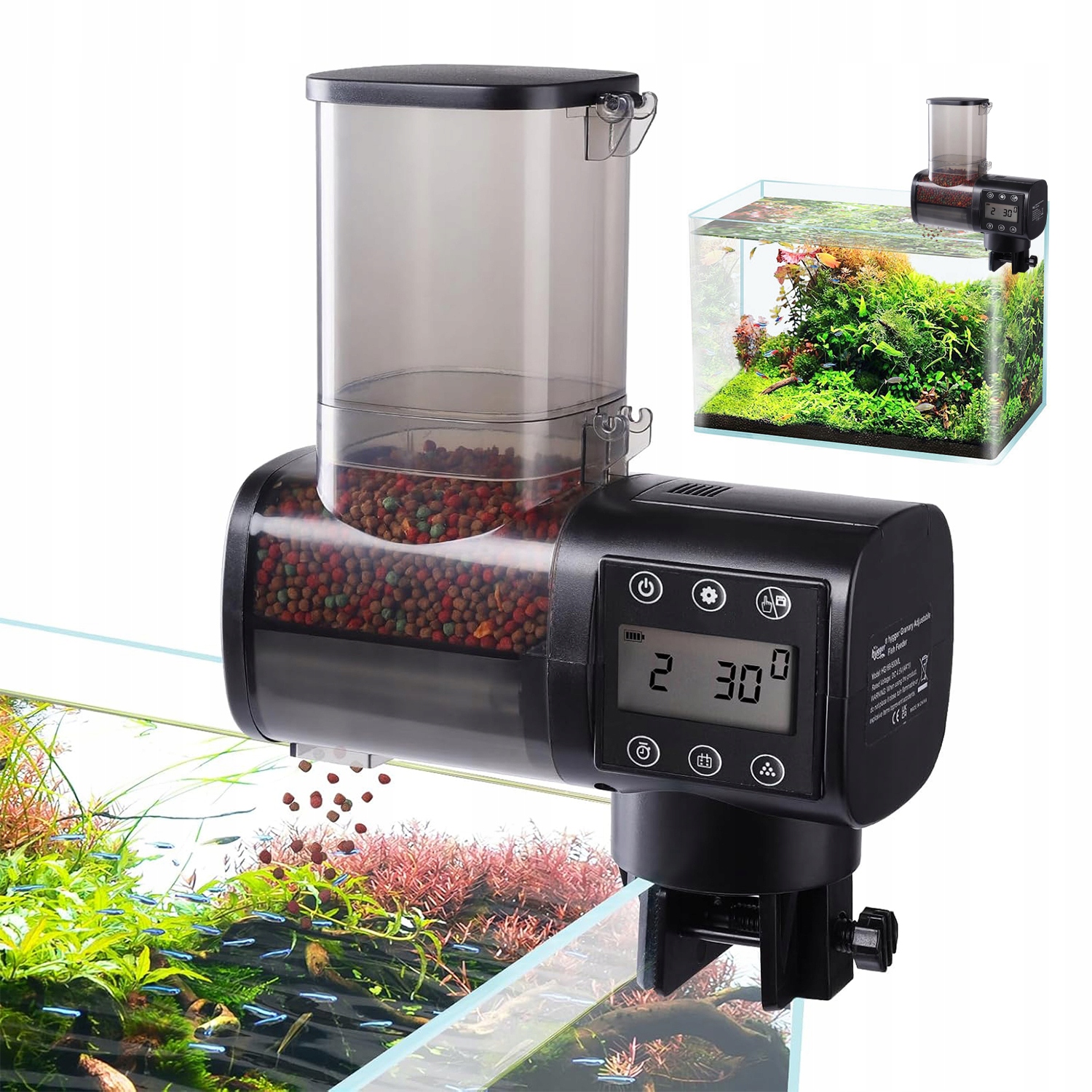 Levně Automatické Krmítko Pro Ryby O Objemu 500 ML S Většinou Vybavení Akvária