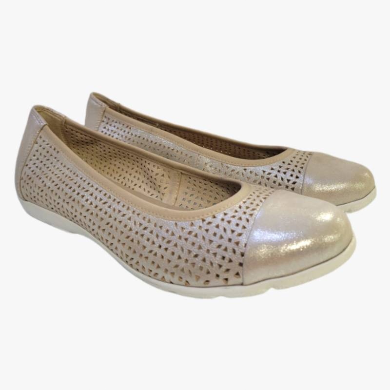 Caprice 9-22151-42 zlaté ažurové baleríny vel. 40 matraců Kochland