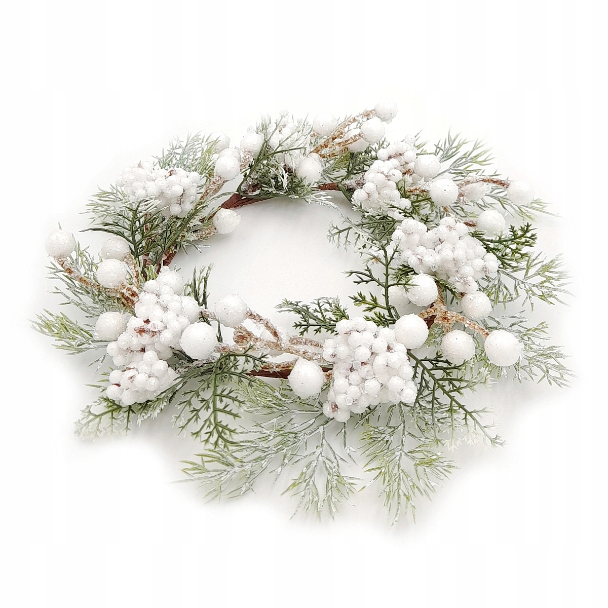 WIENIEC ŚWIĄTECZNY STROIK OŚNIEŻONY 30cm GIRLANDA NA DRZWI UDEKOROWANA