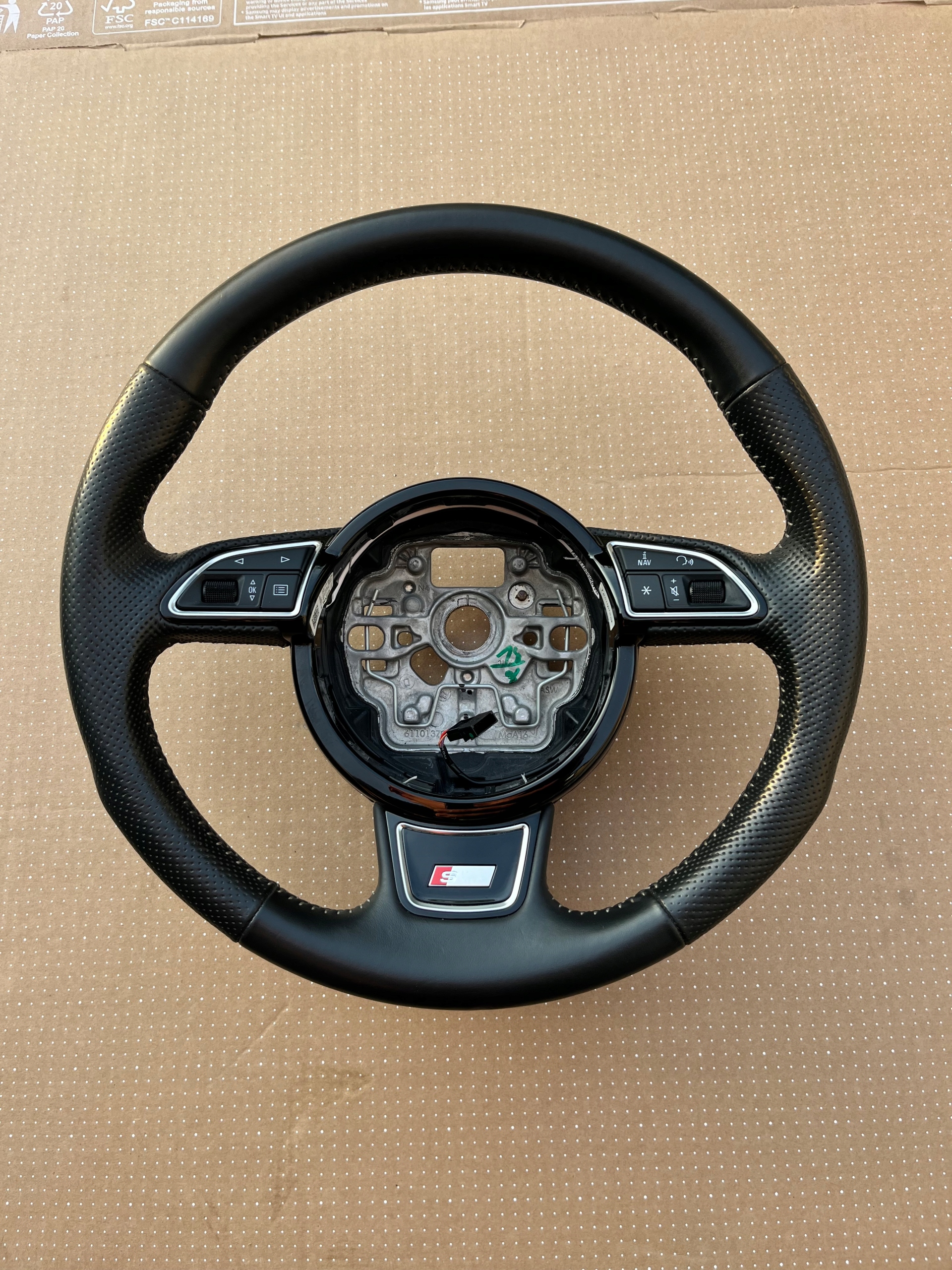 KIEROWNICA 3-RAMIENNA S-LINE MULTIFUNKCJA AUDI A6 A7 C7 4G0 4G ŁADNA SKÓRA