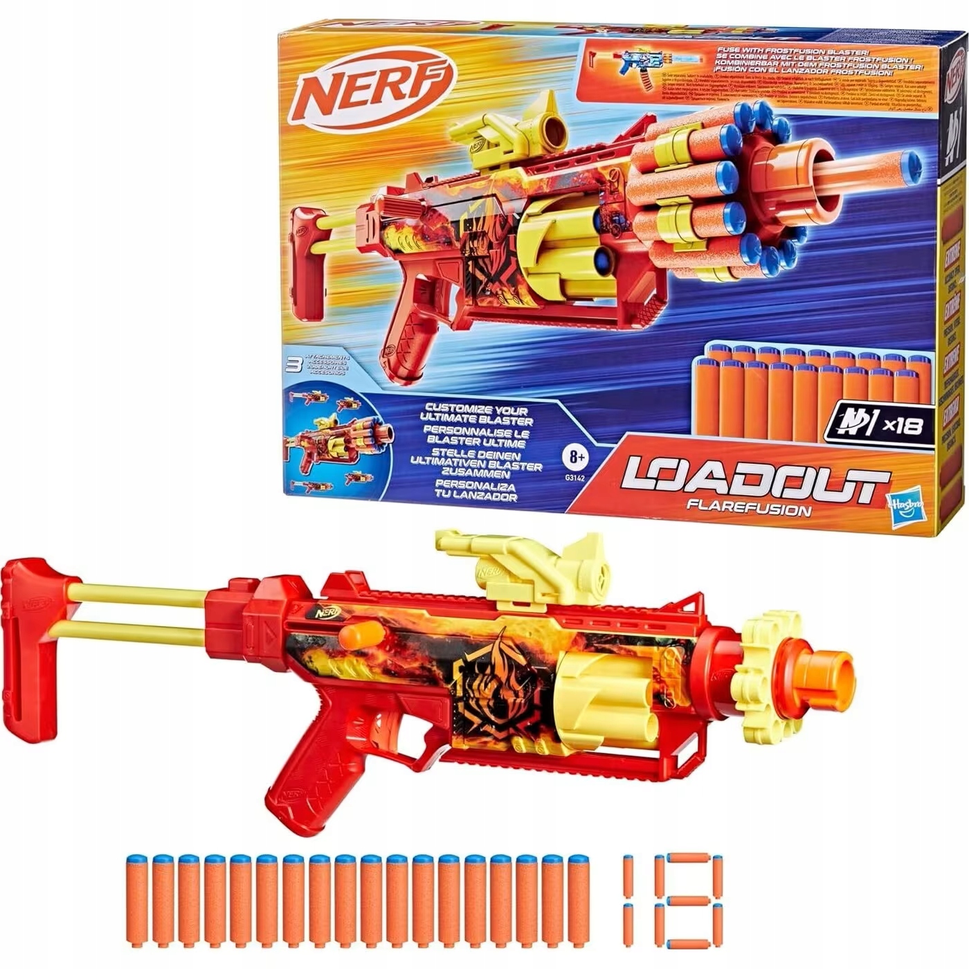 NERF Loadout: Flarefusion, Blaster, Pistool + 18 N1 Darts,