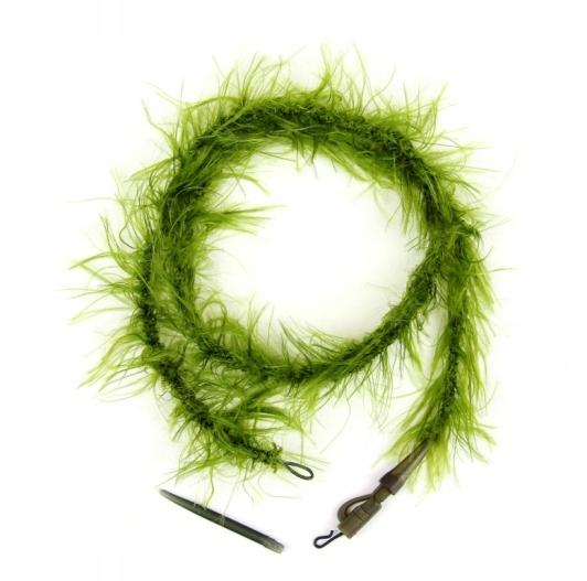Carp Spot Subline With Safety Clip 140cm 45lb Green leader camo