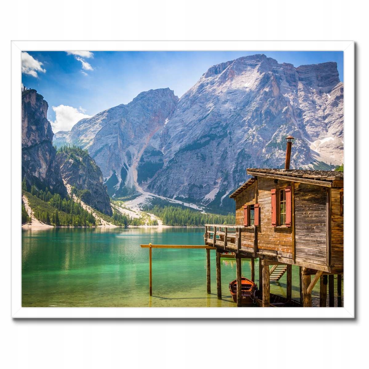 Plakáty v rámu 50x40 Dřevěný domeček v horách
