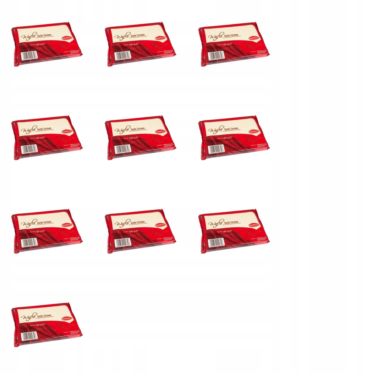 10x 180g Magnolia wafle suche tortowe Karton