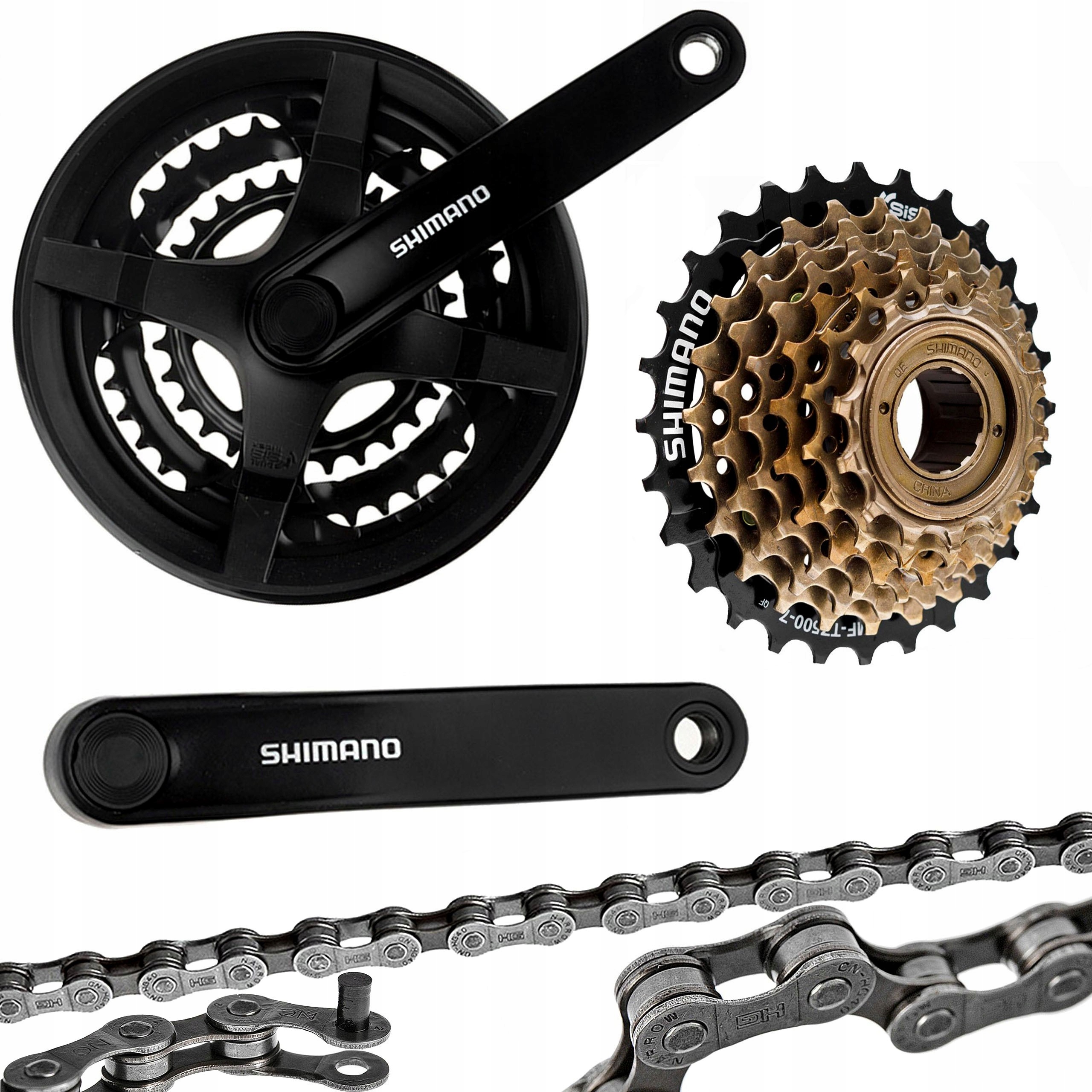 Korba 42z Shimano FC-TY301 MF-TZ500 HG40 170 mm Volnoběžný Řetěz Tourn