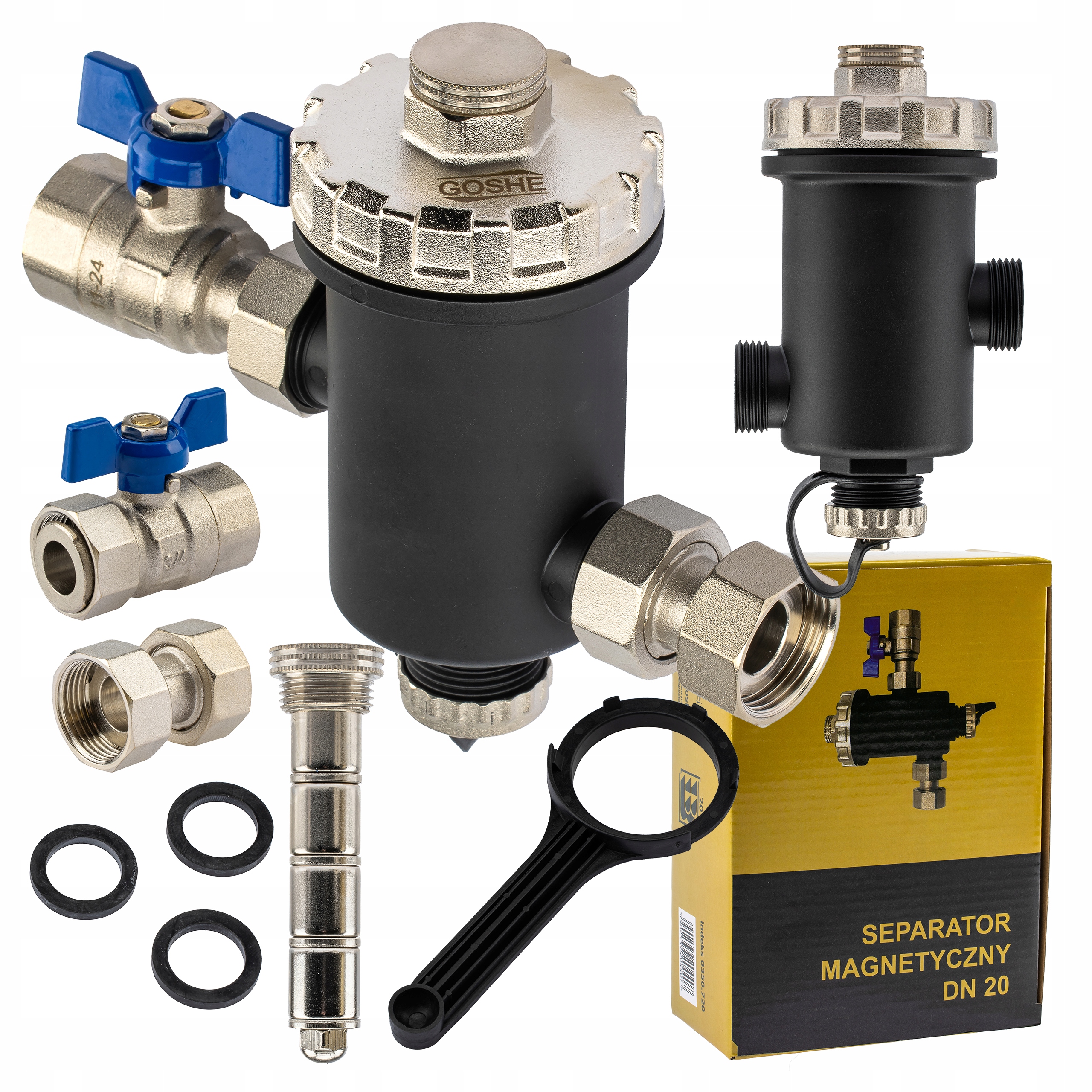 Filtr Magnetyczny Separator Zanieczyszczeń Odmulnik 3/4" DN20 Duży Magnes