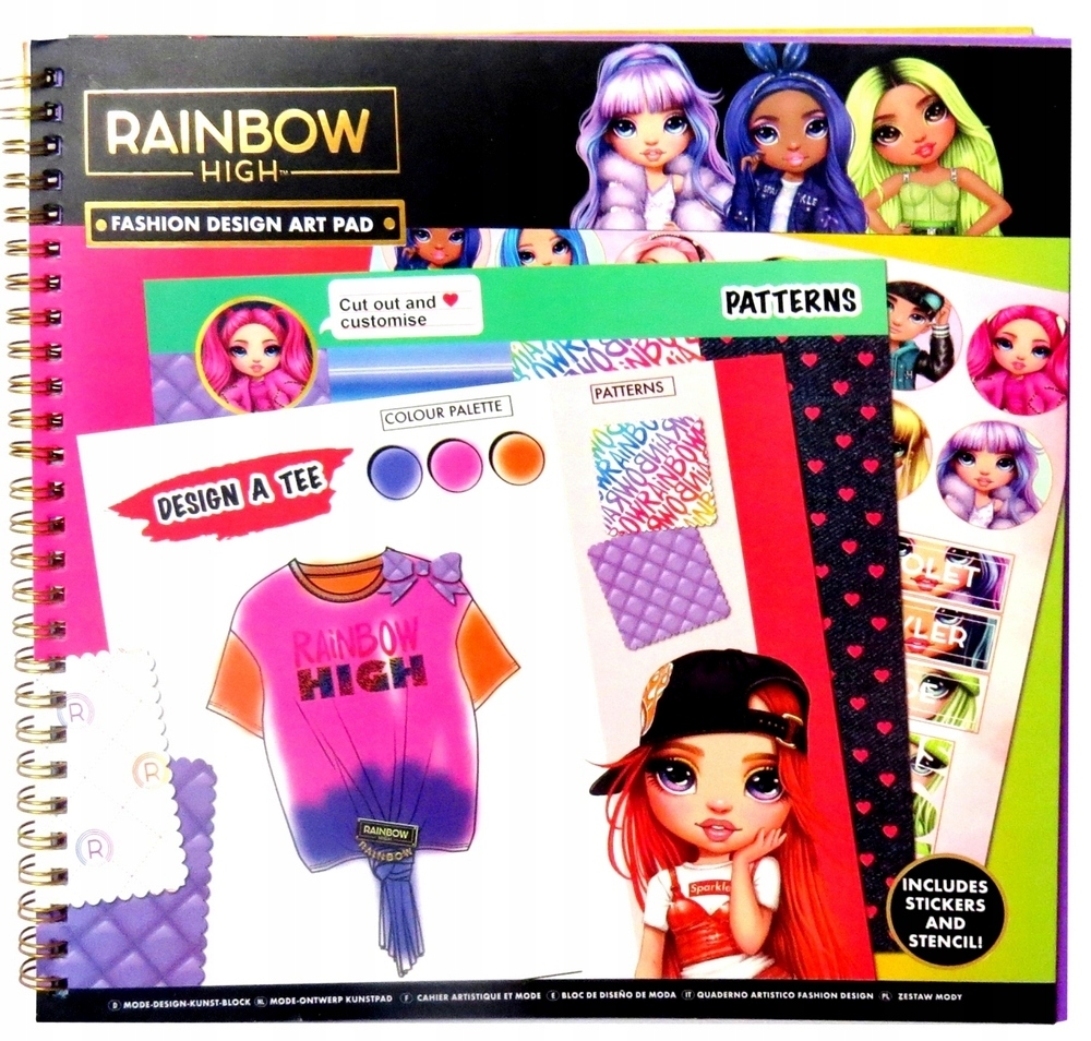 

Rainbow High Szkicownik modowy z szablonami Mga Kd