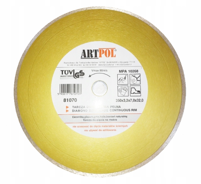 Univerzální Diamantový Kotouč Artpol 350x32x7,0 mm