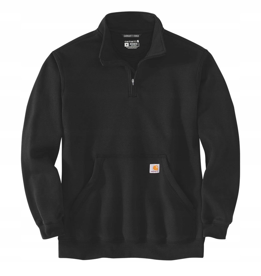 Mikina Carhartt na zip do čtvrtiny délky s polovičním rolákem, černá