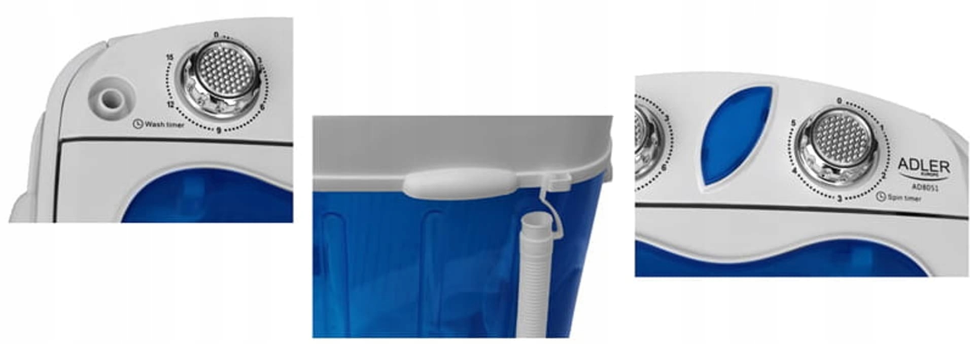 Mini pralka turystyczna Adler z wirowaniem AD8051 Marka Adler