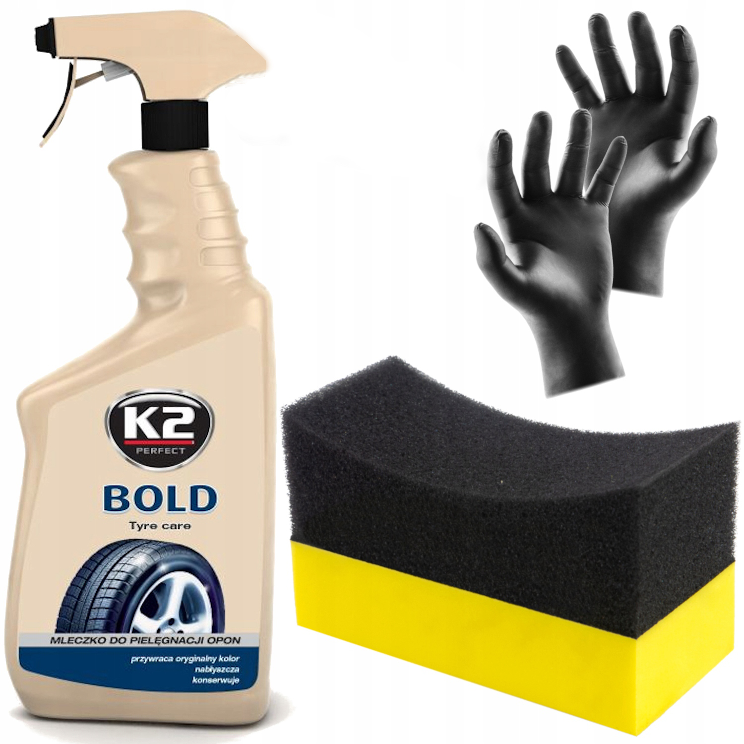 K2 BOLD 0,7L SPRAY DO NABŁYSZCZANIA OPON APLIKATOR