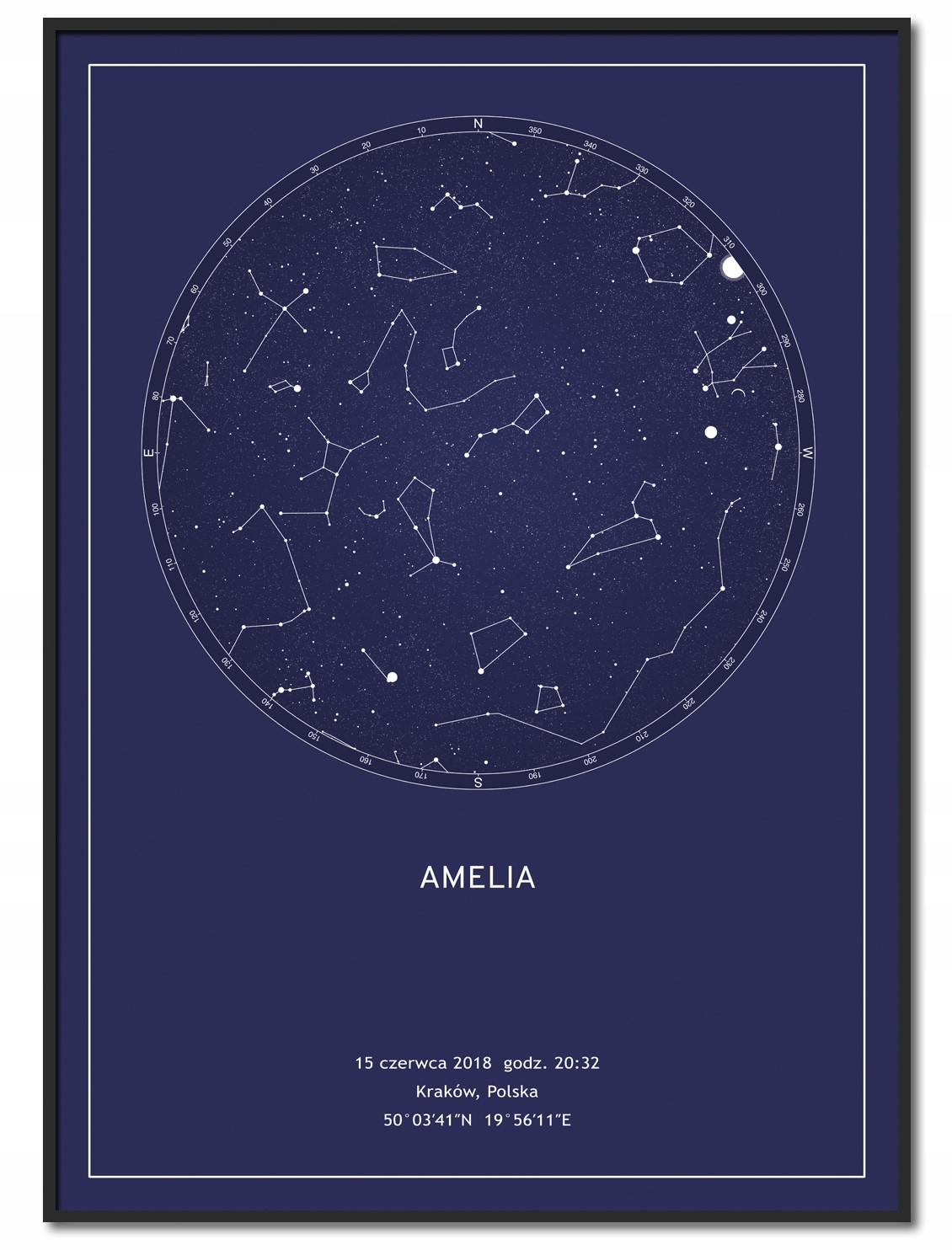 Mapa Nieba Gwiazdy - Plakat spersonalizowany 50x70 Marka inna