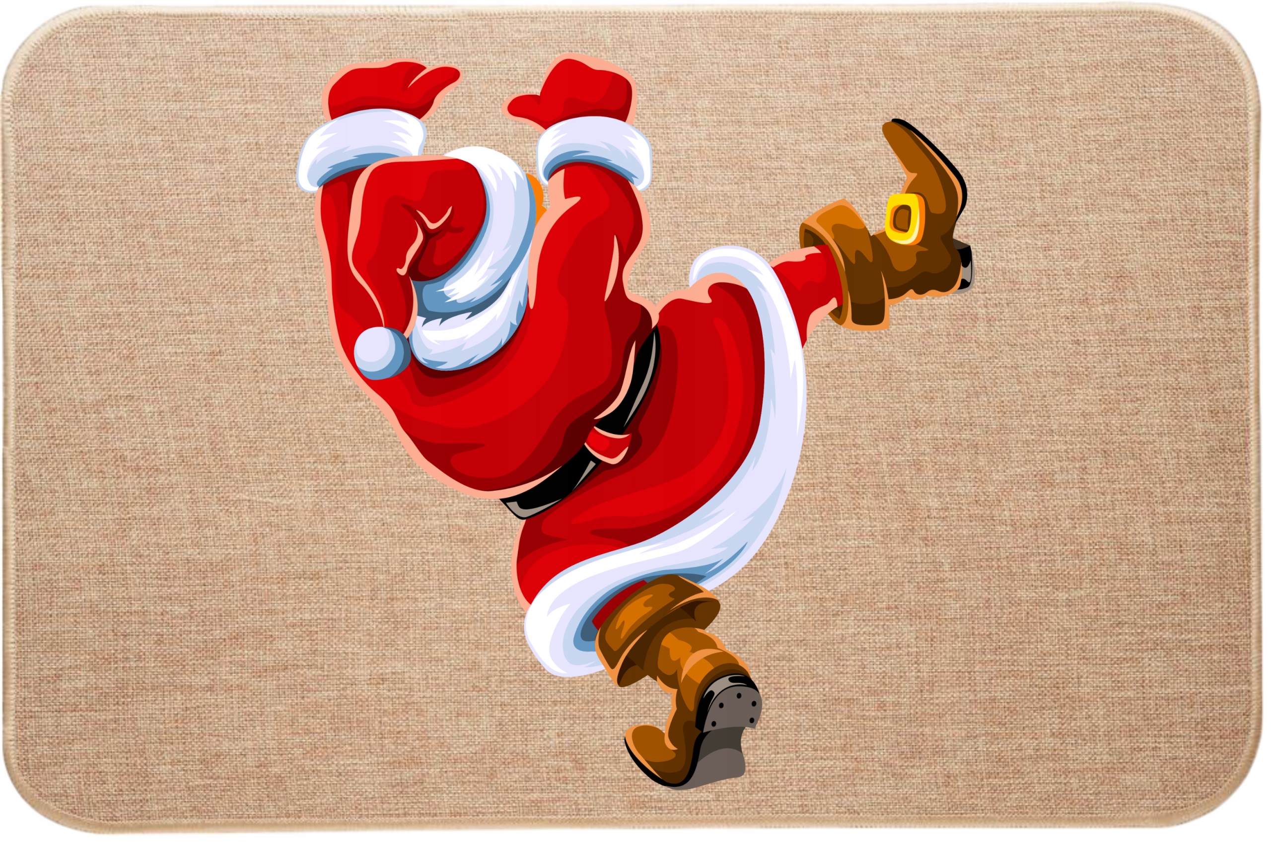 Vánoční lněná rohožka Mikuláš Legrační vánoční rohožka