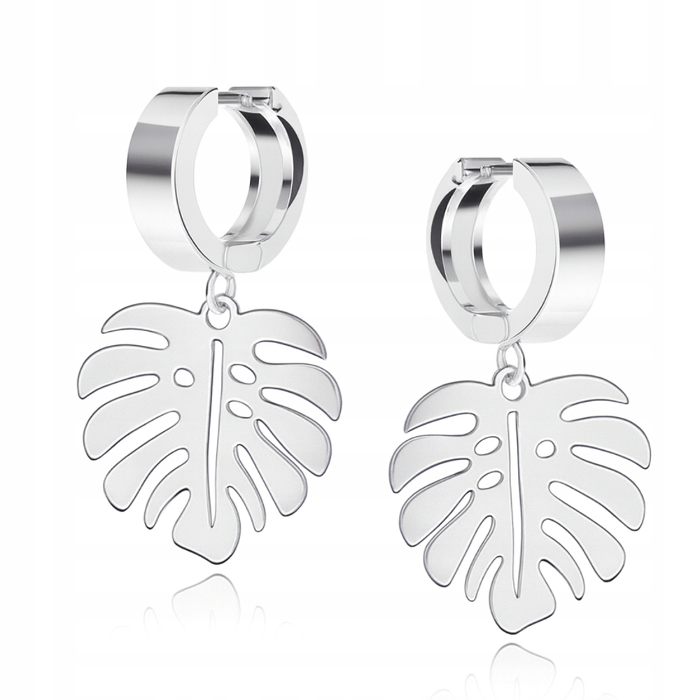 Stříbrné náušnice Monstera symbol míru Stříbro 925