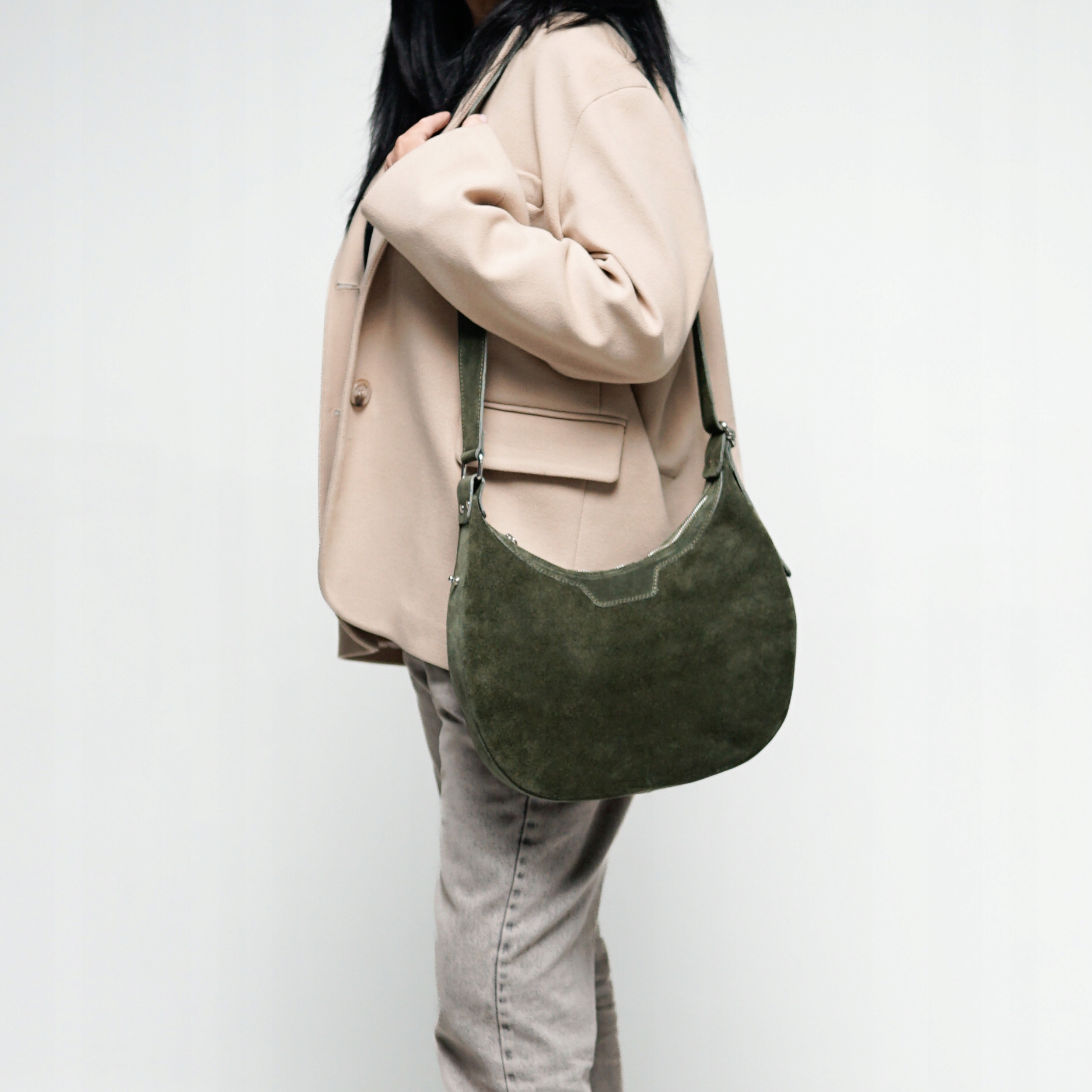 Dámská semišová kabelka Bruno-M Olivová