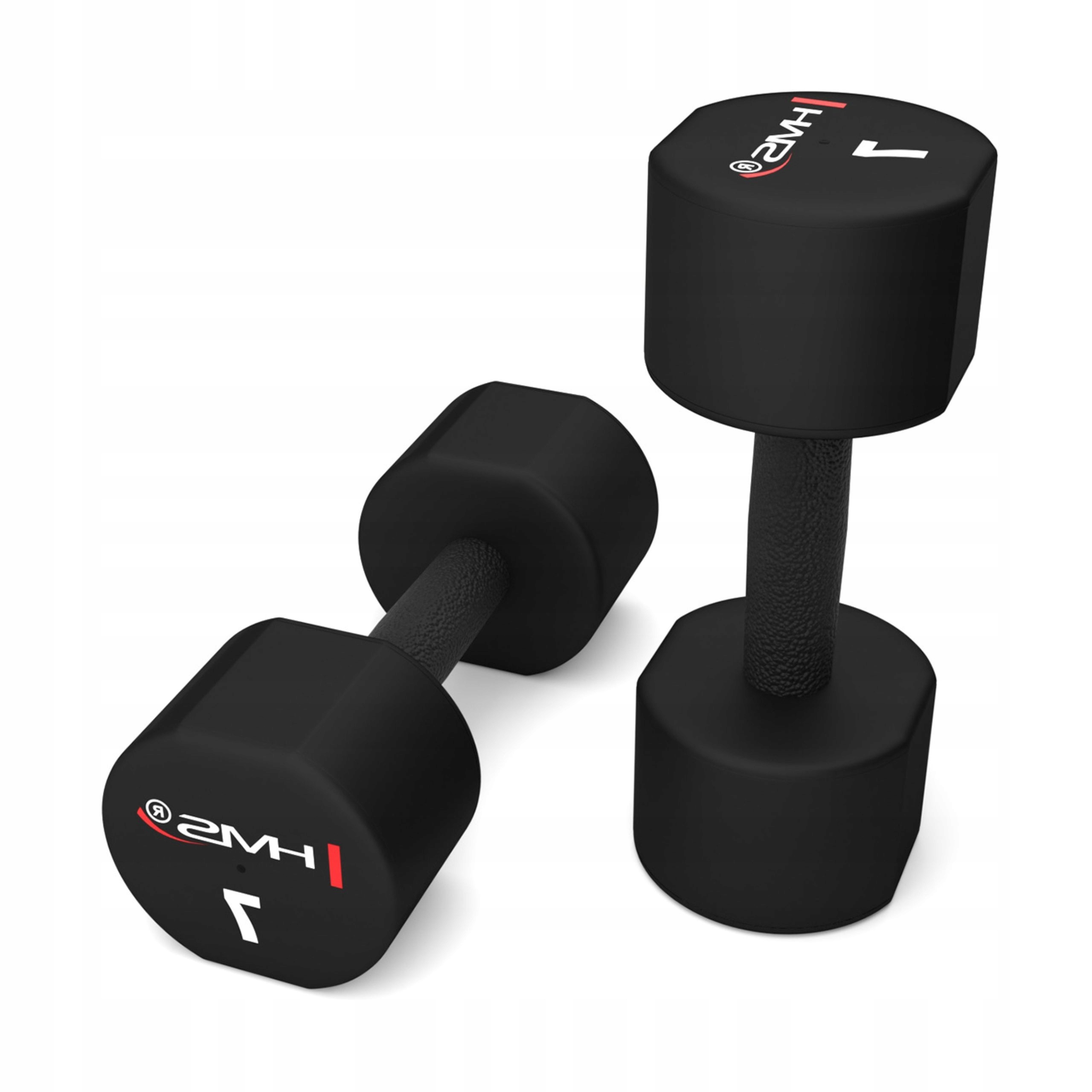 Pevné činky z rýhované oceli ocel, sada 2 x 7 kg Hms